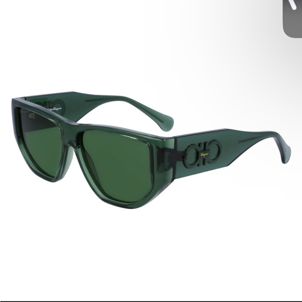 Ferragamo Monochrome Rectangle Plastic Sunglasses 0409